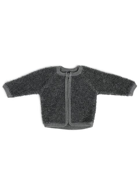 Ullarpeysa - Með rennilás- Bouclé Ull Gray malange