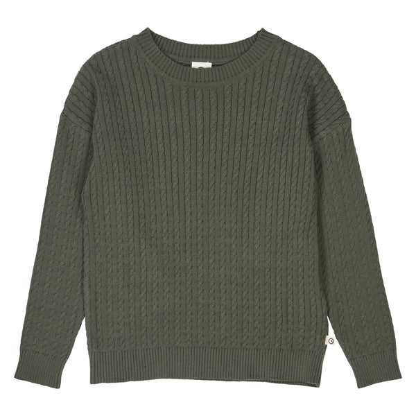 Peysa - Knit cable sweater / Deep green