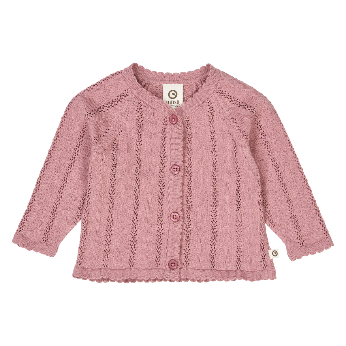 Peysa - Pointelle Knit Cardigan Baby - Nostalgia Rose