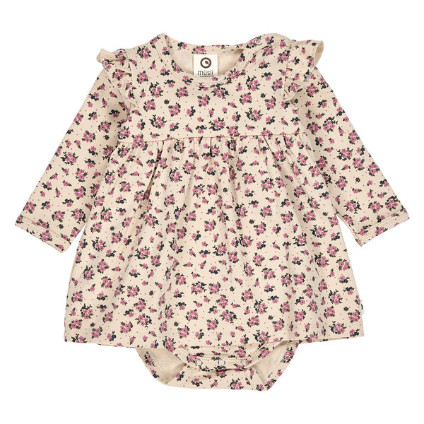 Kjóll - Zinna l/s dress body - Oak/ Nostalgia rose/ Deep green