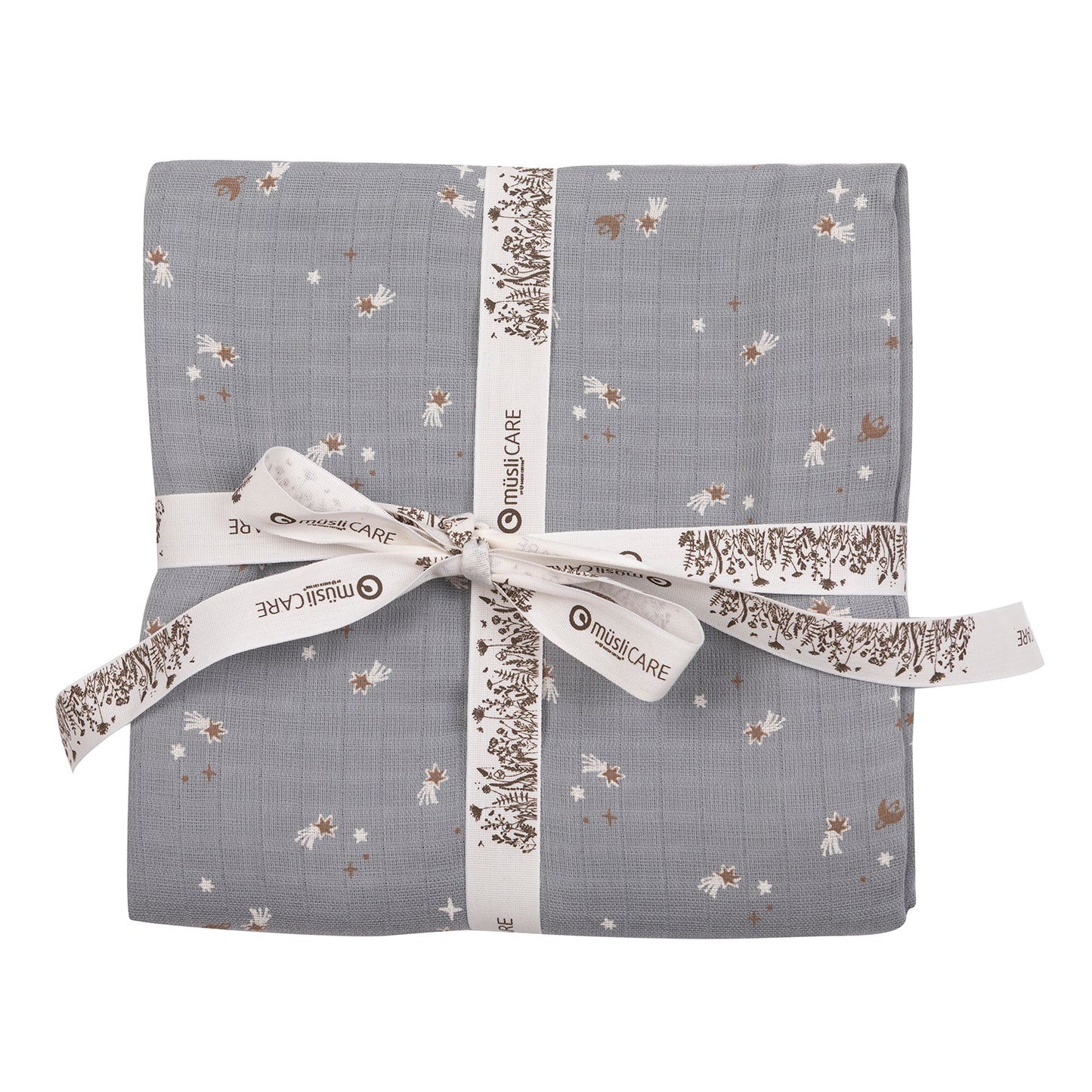 Reifar - Stars muslin wrap - Jasmin Blue/Balsam Cream/Walnut 120x120 cm
