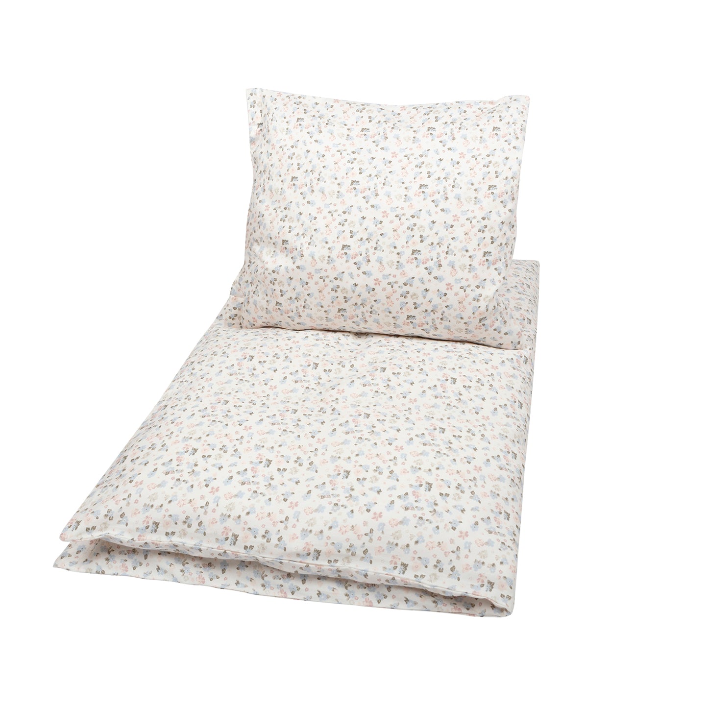 Sængurver - Bloom bed linen baby - Balsam cream/ Peony/ Jasmin blue