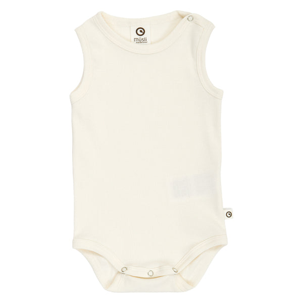 Ermalaus samfella - Rib sleeveless body - Balsam Cream