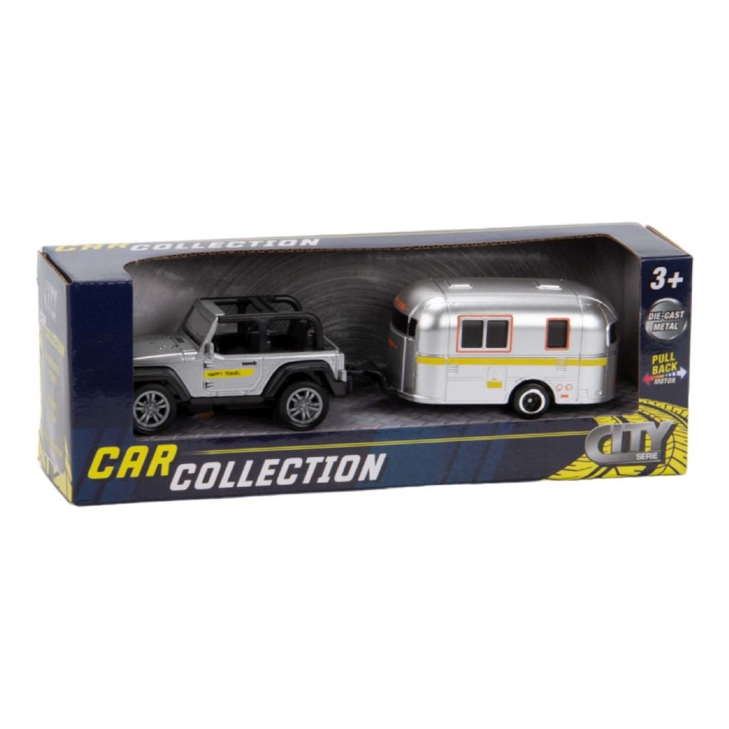 Bíll með Hjólhýsi