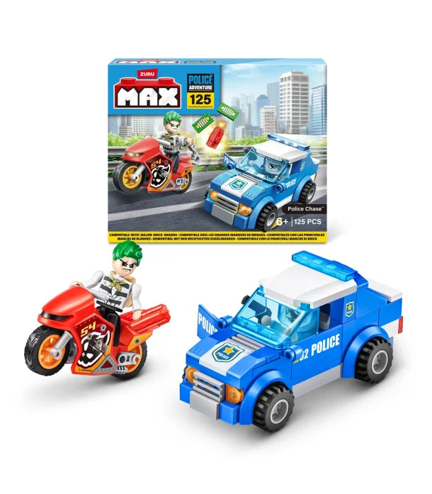 Max City Lögreglubíll og mótorhjól