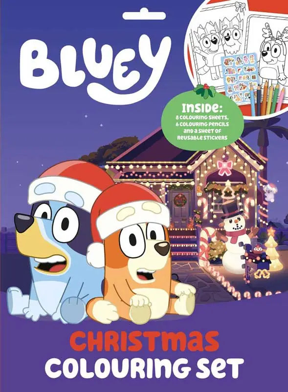BLUEY CHRISTMAS COLOURING SET