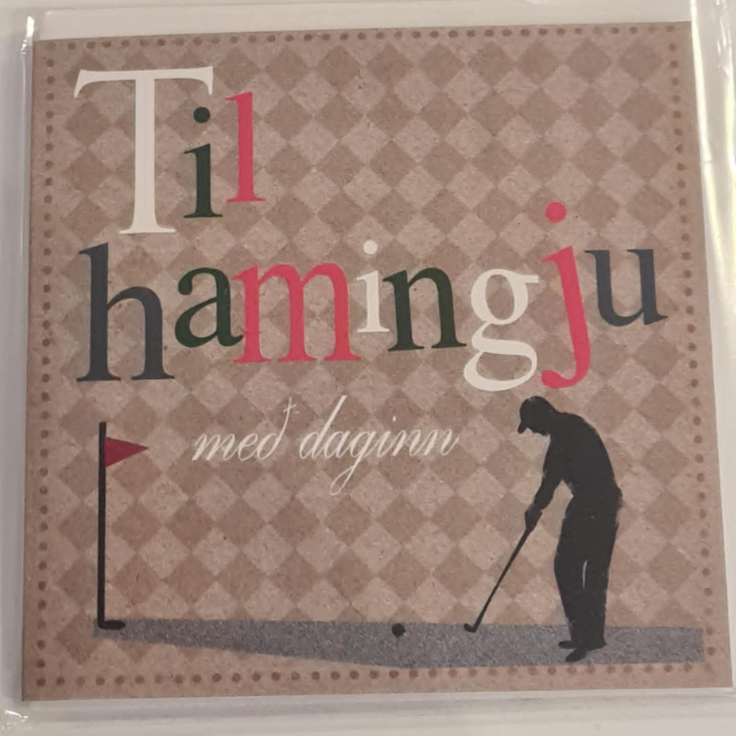 Kort-Til hamingju-Maðir í golfi