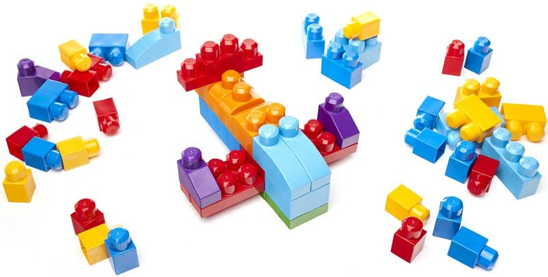 Mega Blocks - Kubbar 60 stk Bláir