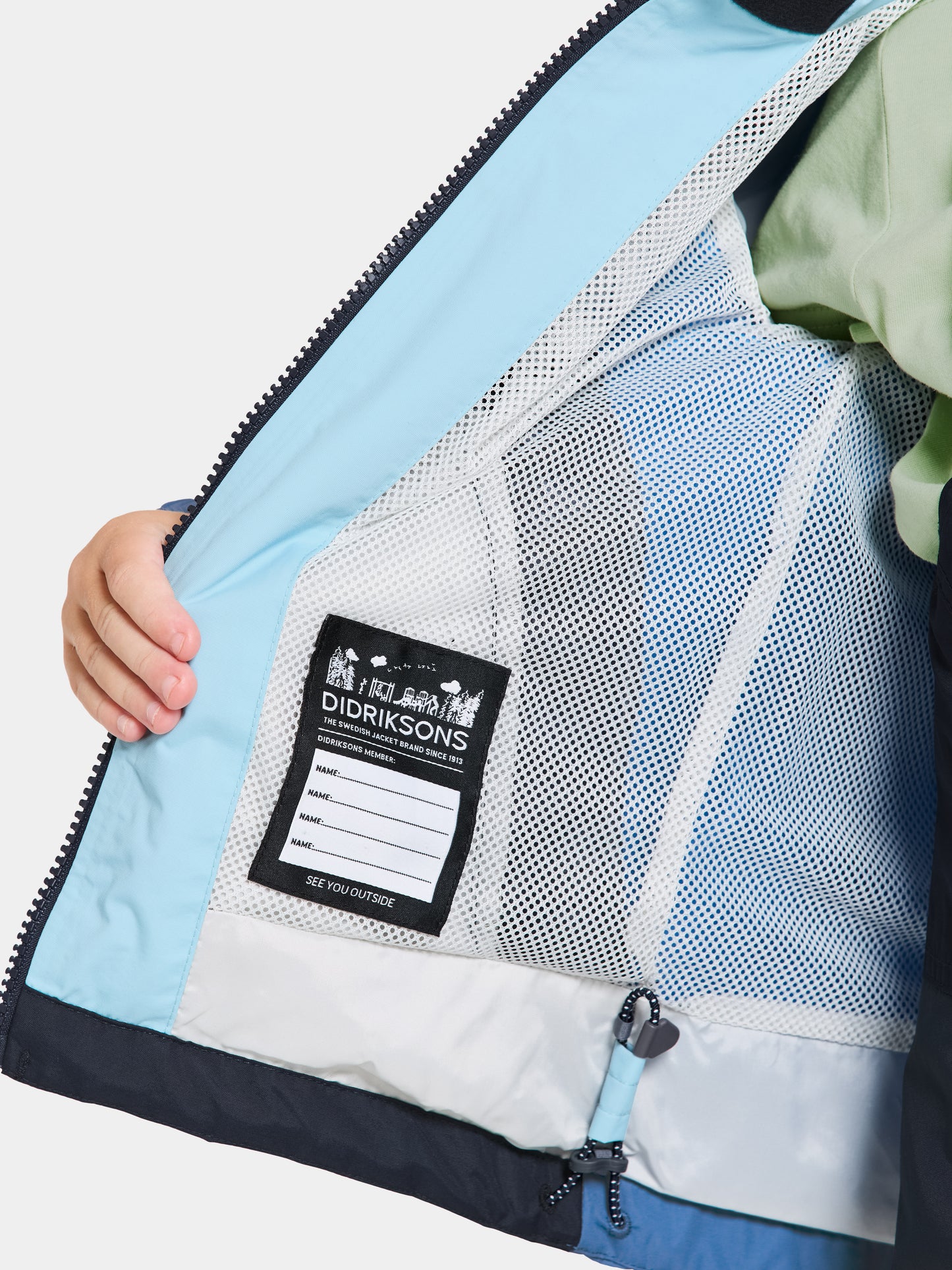 Regn og vind jakki - Pivi Light Sea Blue