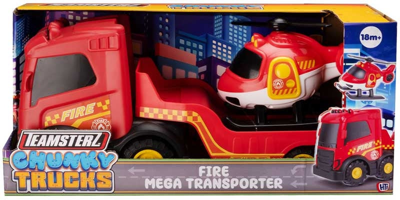 TEAMSTERZ CHUNKY TRUCKS FIRE TRANPORTER WITH HELICOTPER