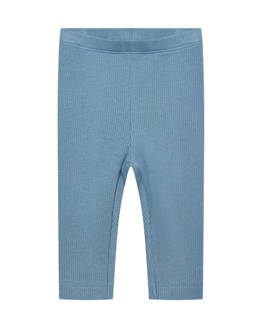Minymo Leggingsbuxur Blue Shadow Rib - Rifflaðar Leggings fyrir Ungbörn