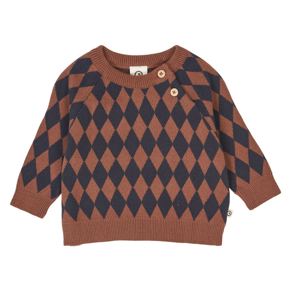 Peysa - Harlequin knit sweater baby / Root