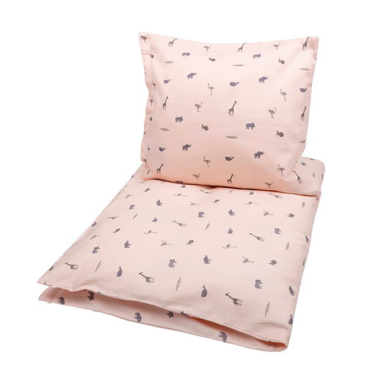 Sængurver - Sleepy bed linen Junior - Peony/Cashmere/Night blue