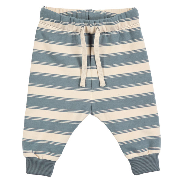 Buxur - Stripe sweat pants baby - Oak/ Stormy blue