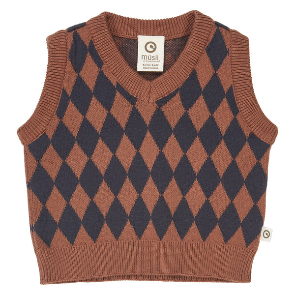Vesti - Harlequin knit vest baby  / Root