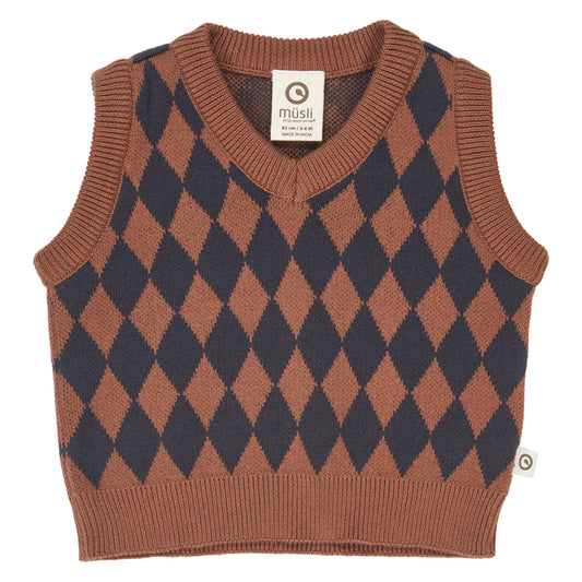 Vesti - Harlequin knit vest baby  / Root