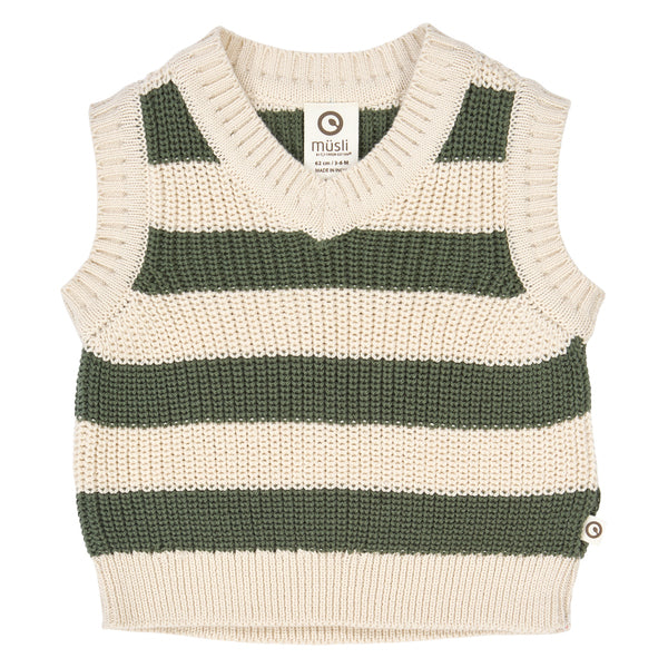 Vesti - Knit stripe vest baby / Oak