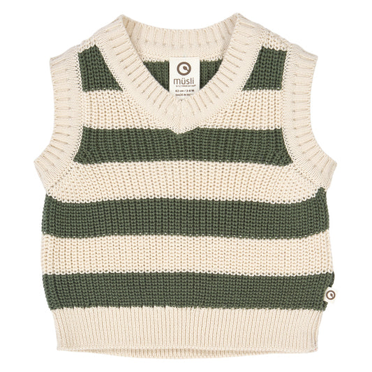 Vesti - Knit stripe vest baby / Oak