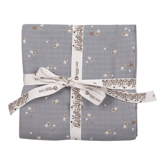 Reifar - Stars muslin wrap - Jasmin Blue/Balsam Cream/Walnut 120x120 cm