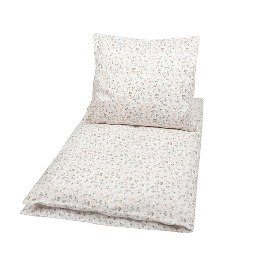 Sængurver - Bloom bed linen baby - Balsam cream/ Peony/ Jasmin blue