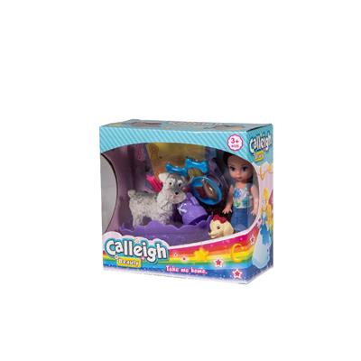 Dúkka með Dýri - Fjólublár bali