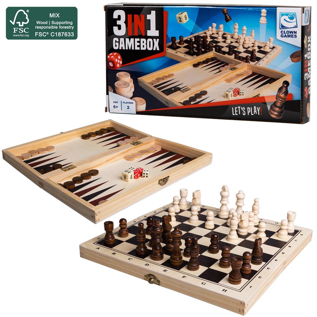 Games 3-In-1 Game Wood