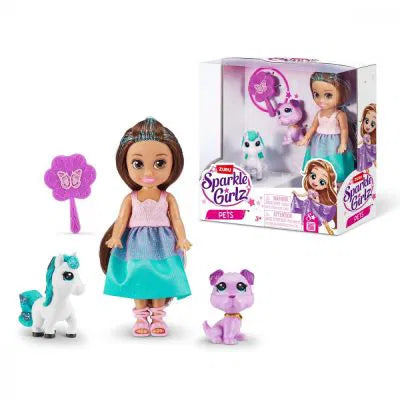 Sparkle Girlz Dúkka með Einhyrningi og kisu