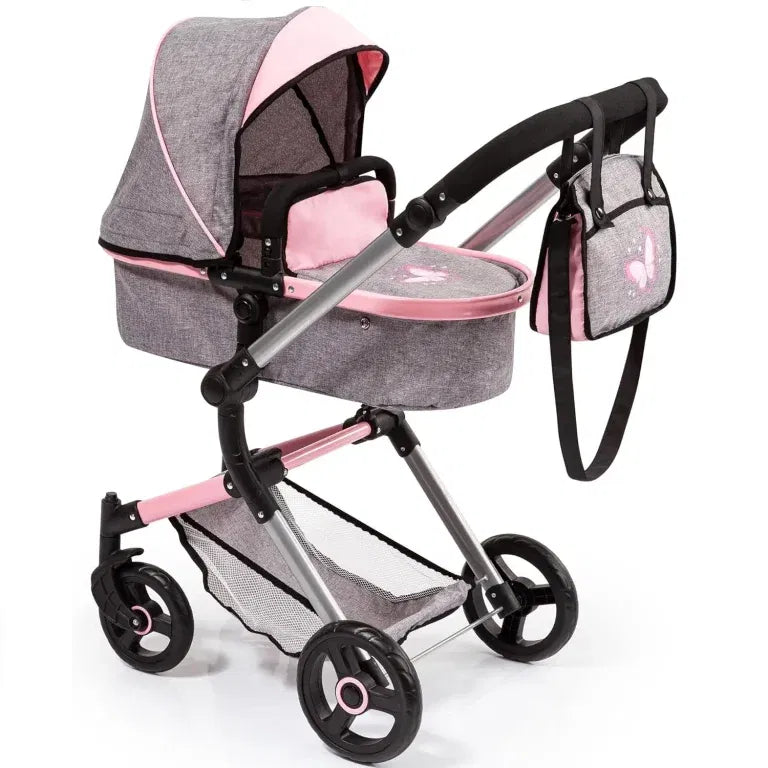 Dúkkuvagn/kerra Neo Vario Grár/bleikur