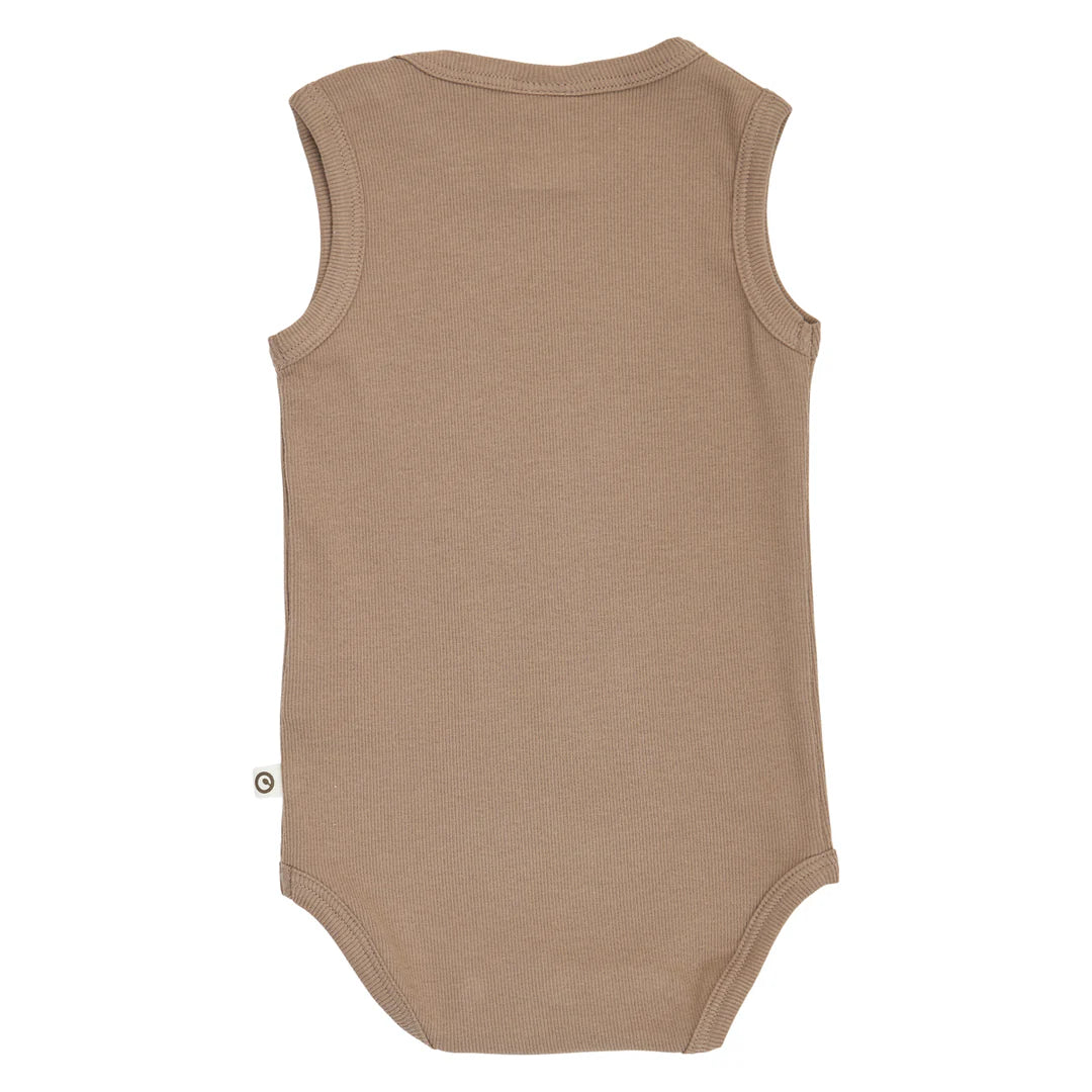 Ermalaus samfella - Rib sleeveless body - Walnut