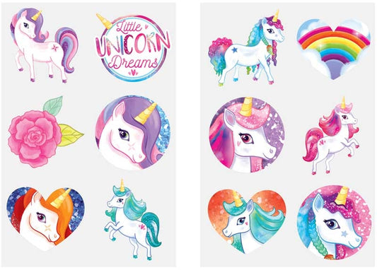 FUN TATTOOS MINI 4CM UNICORN 6 PCS PER CARD 2