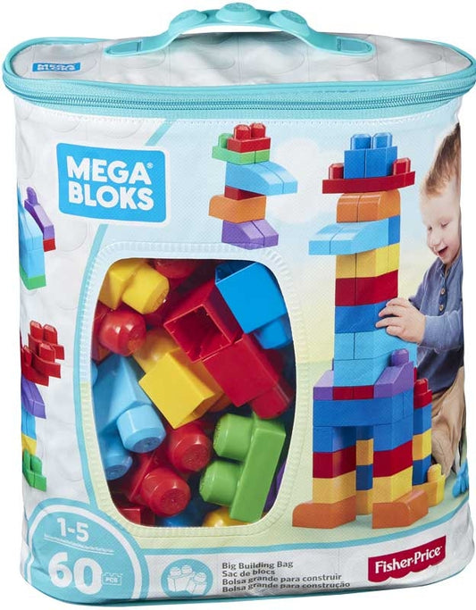 Mega Blocks - Kubbar 60 stk Bláir
