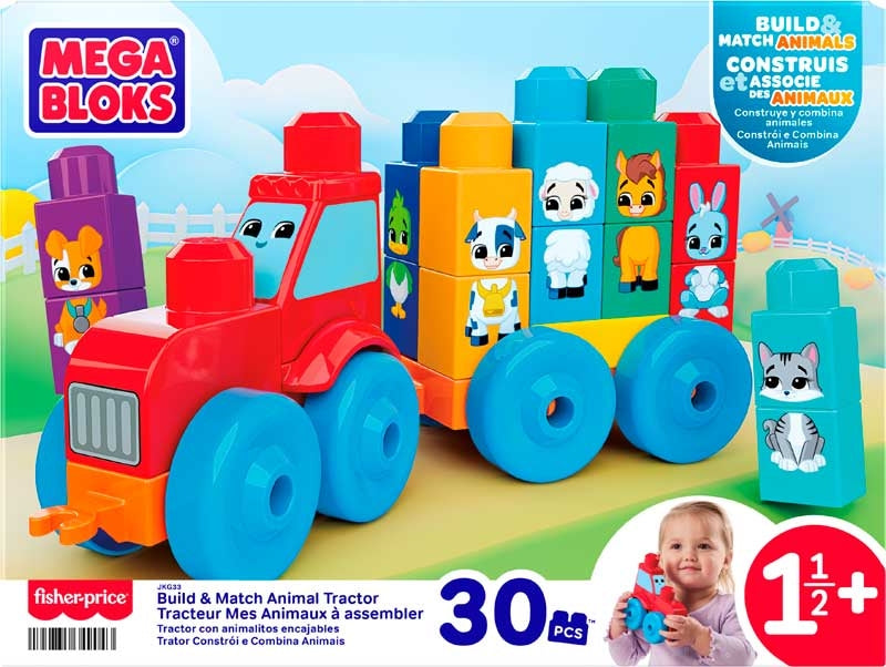 Mega Bloks Kubbar - Build & Match Animal Tractor