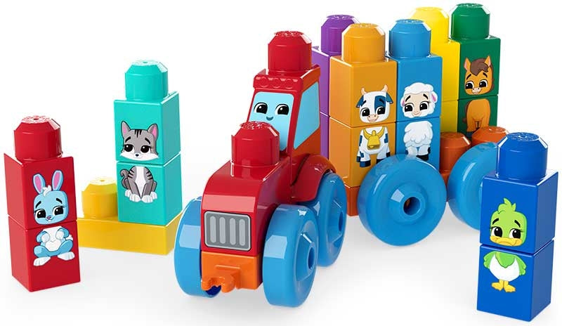 Mega Bloks Kubbar - Build & Match Animal Tractor