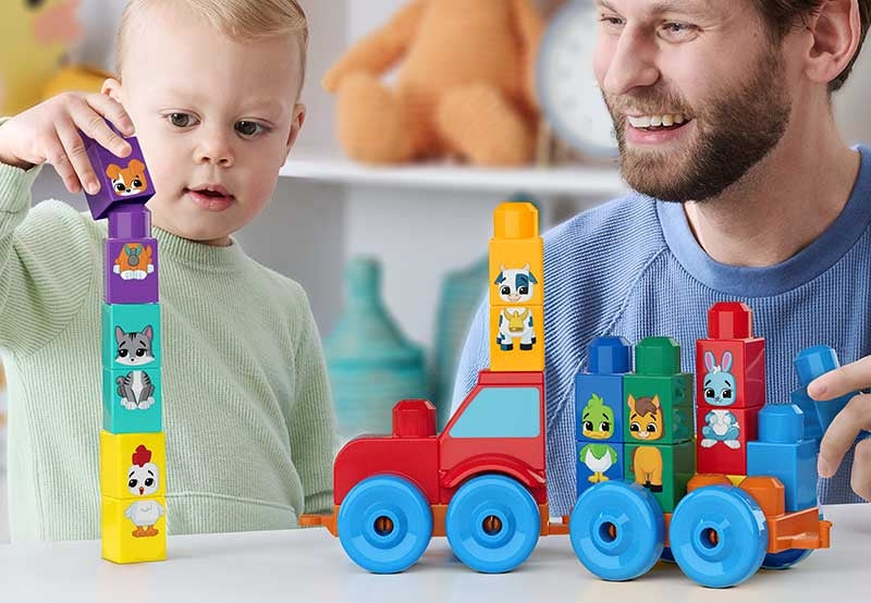 Mega Bloks Kubbar - Build & Match Animal Tractor