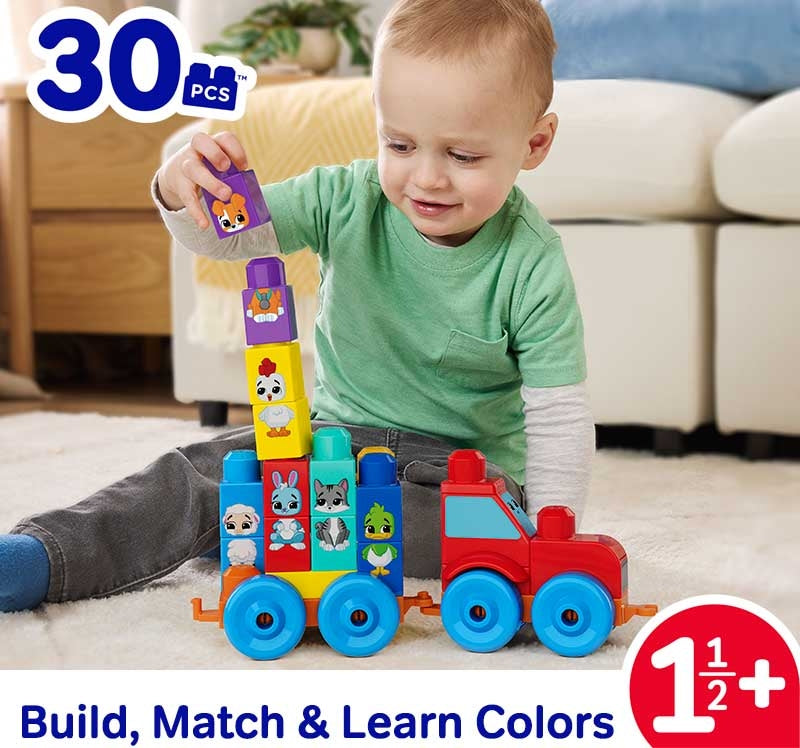 Mega Bloks Kubbar - Build & Match Animal Tractor