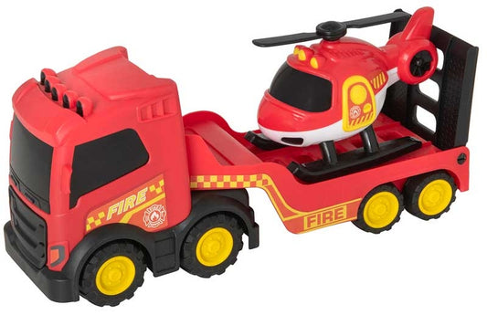 TEAMSTERZ CHUNKY TRUCKS FIRE TRANPORTER WITH HELICOTPER