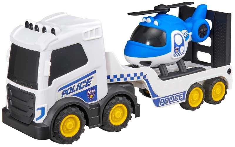 Flutingabíll með Þyrlu á Kerru - Hvítur