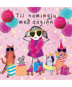 Kort-Stelpa með sólgleraugu